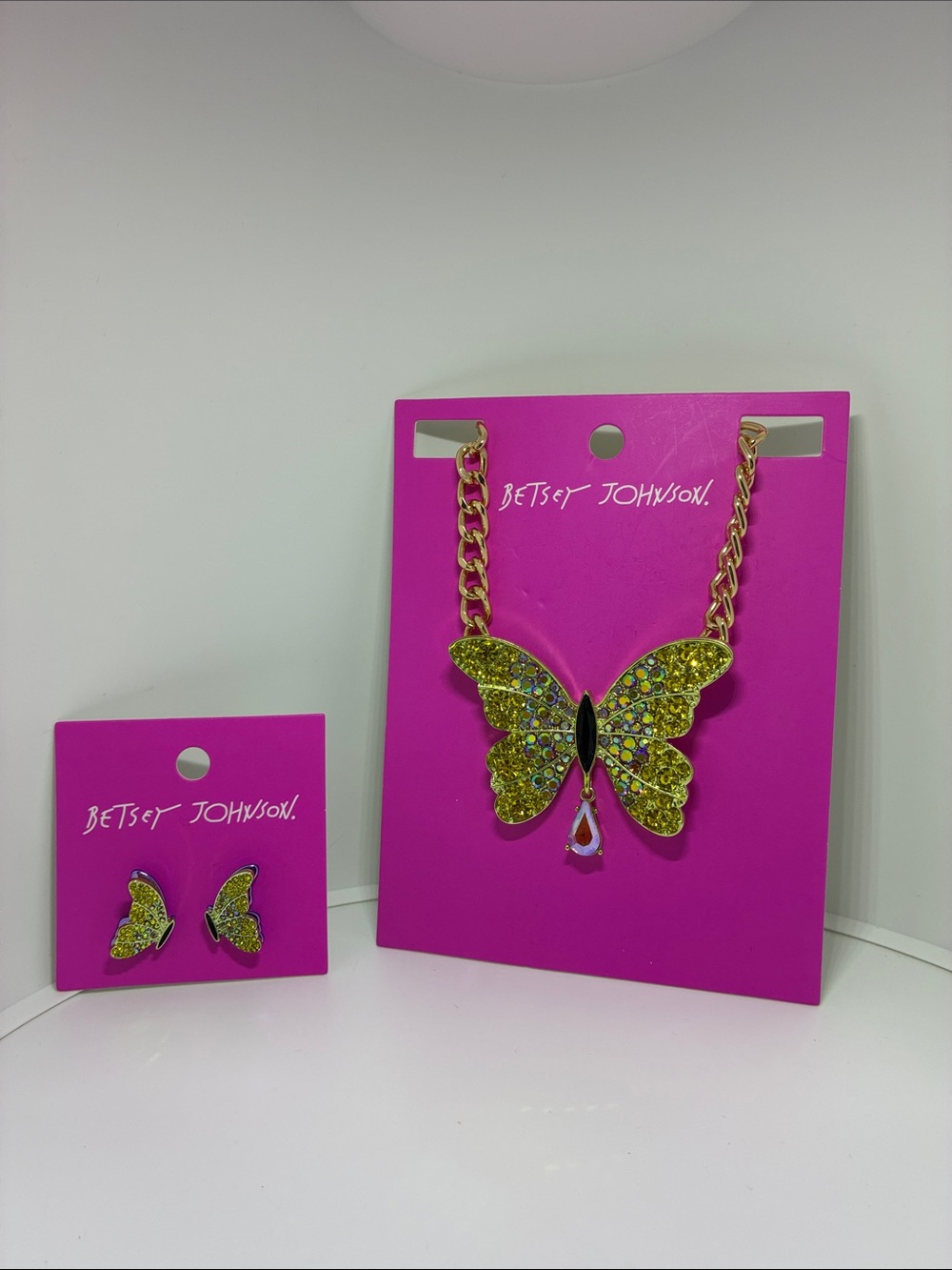 Betsey Johnson Faux Stone Butterfly Collection (earring and necklace)